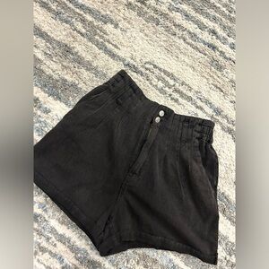 Black high waisted denim shorts